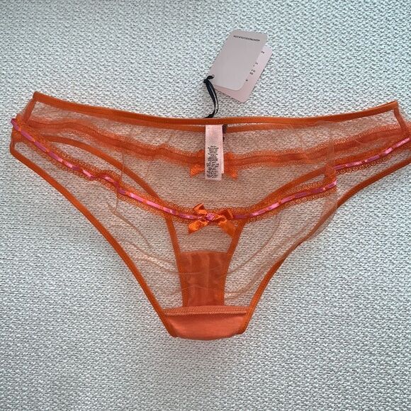 🧡 NWT Agent Provocateur Pollie Sheer See Through Brief - Picture 7 of 8